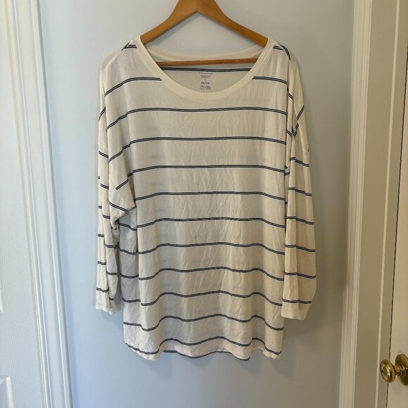 Little Earthling Motherhood Maternity Long sleeve Plus Size: XXL off white black - Picture 1 of 7